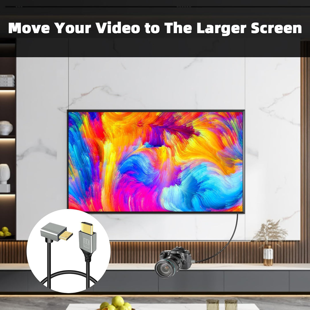 GELRHONR 8K Mini-HDTV-zu-HDTV-Kabel, Mini-Stecker-zu-Stecker, 48 Gbit/s, unterstützt 8K@60Hz Video4K