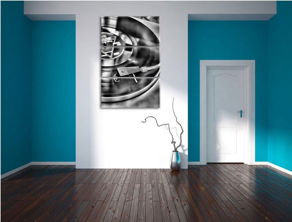 Pixxprint Schallplatte als Leinwandbild | Grösse: 3 Teilig (120x80) | Wandbild| Kunstdruck | fertig