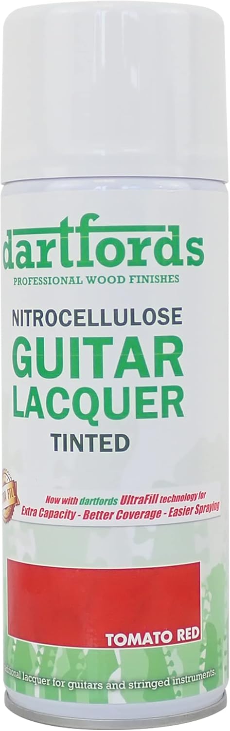 dartfords Nitrozellulose-Gitarrenlack, getönt, Rot (Tomate), Sprühdose, 400 ml Red (Tomato) 400 ml A