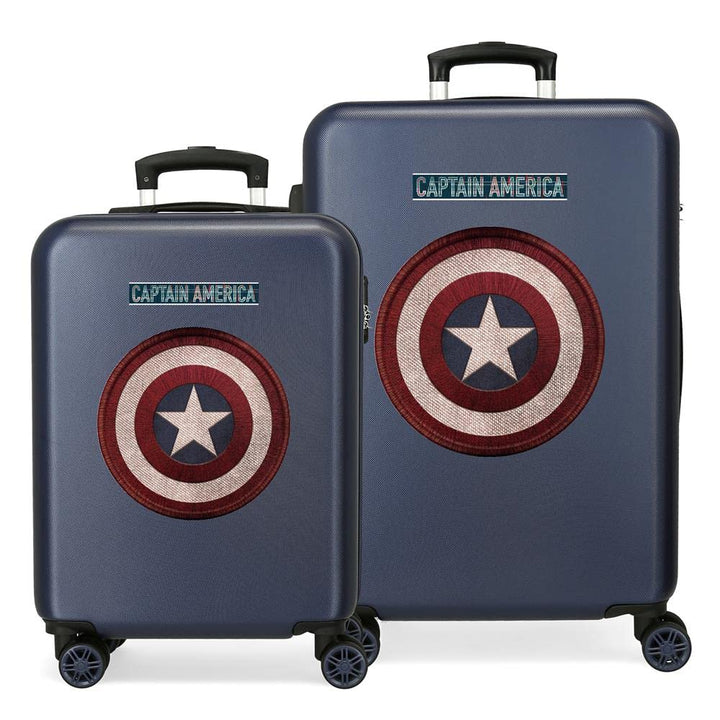 Marvel Avengers Captain America Kofferset Blau 55/68 cms Hartschalen ABS Kombinationsschloss 104L 4