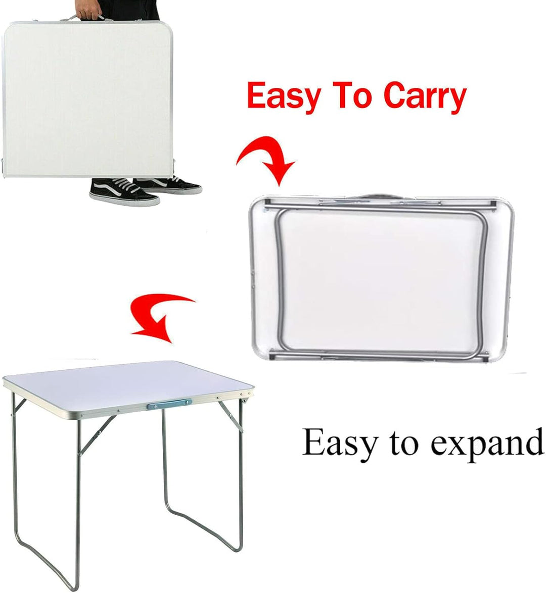 Klappbar Tisch Garten, Tragbar Klapptisch Campingtisch mit stabilen Aluminiumbeinen und Tragegriff,