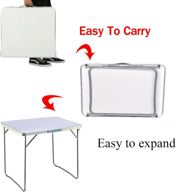 Klappbar Tisch Garten, Tragbar Klapptisch Campingtisch mit stabilen Aluminiumbeinen und Tragegriff,
