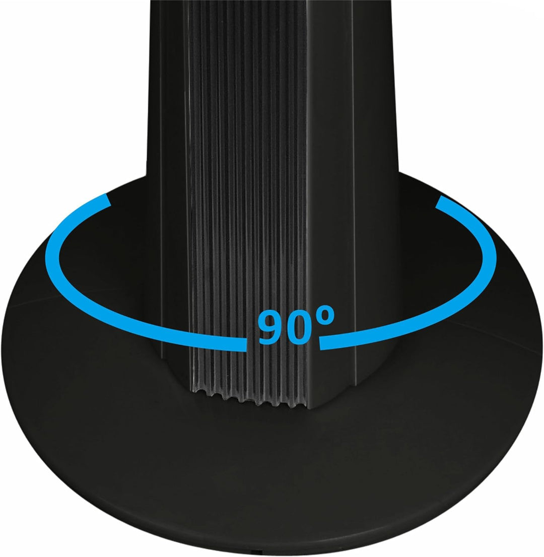 Syntrox Germany XXL Turmventilator TFT-50W-DTP Black Tower Ventilator mit Fernbedienung, Timer und O