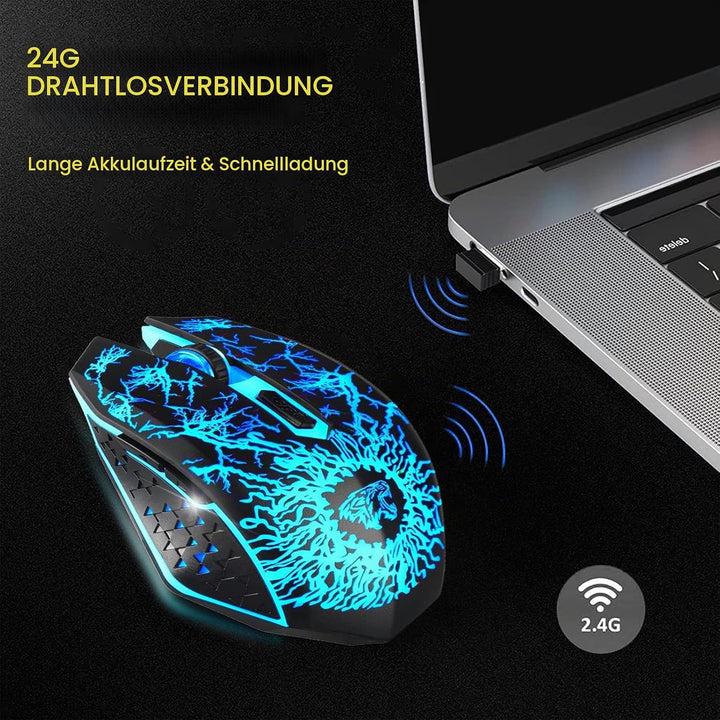 VEGCOO Gaming Maus Kabellose Mouse Gaming Silent Optical Sensor mit 1600/1200/800 DPI PC Maus Gaming
