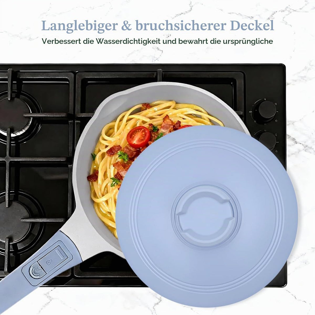 AIKENBBKK Kasserolle 20cm mit Aluminium Deckel, Antihaft-Keramikbeschichtung Stielkasserolle 2.5L mi
