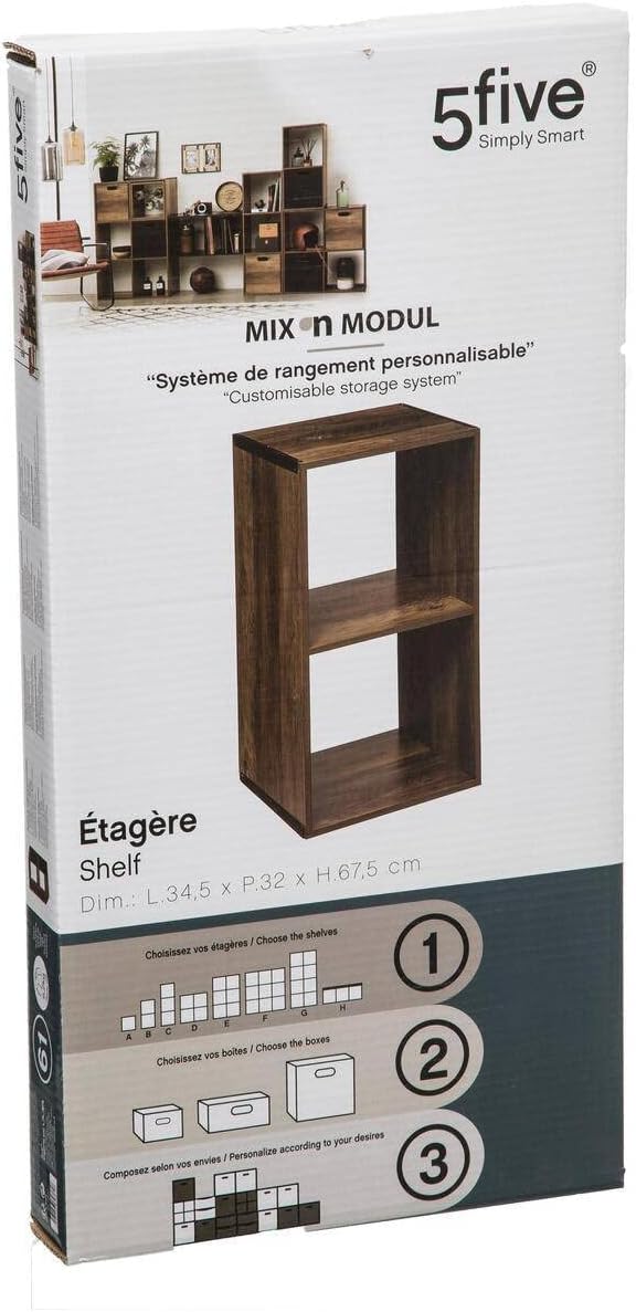 Regal Mix 2 Fächer industriell aus Holz cm holz, cm holz