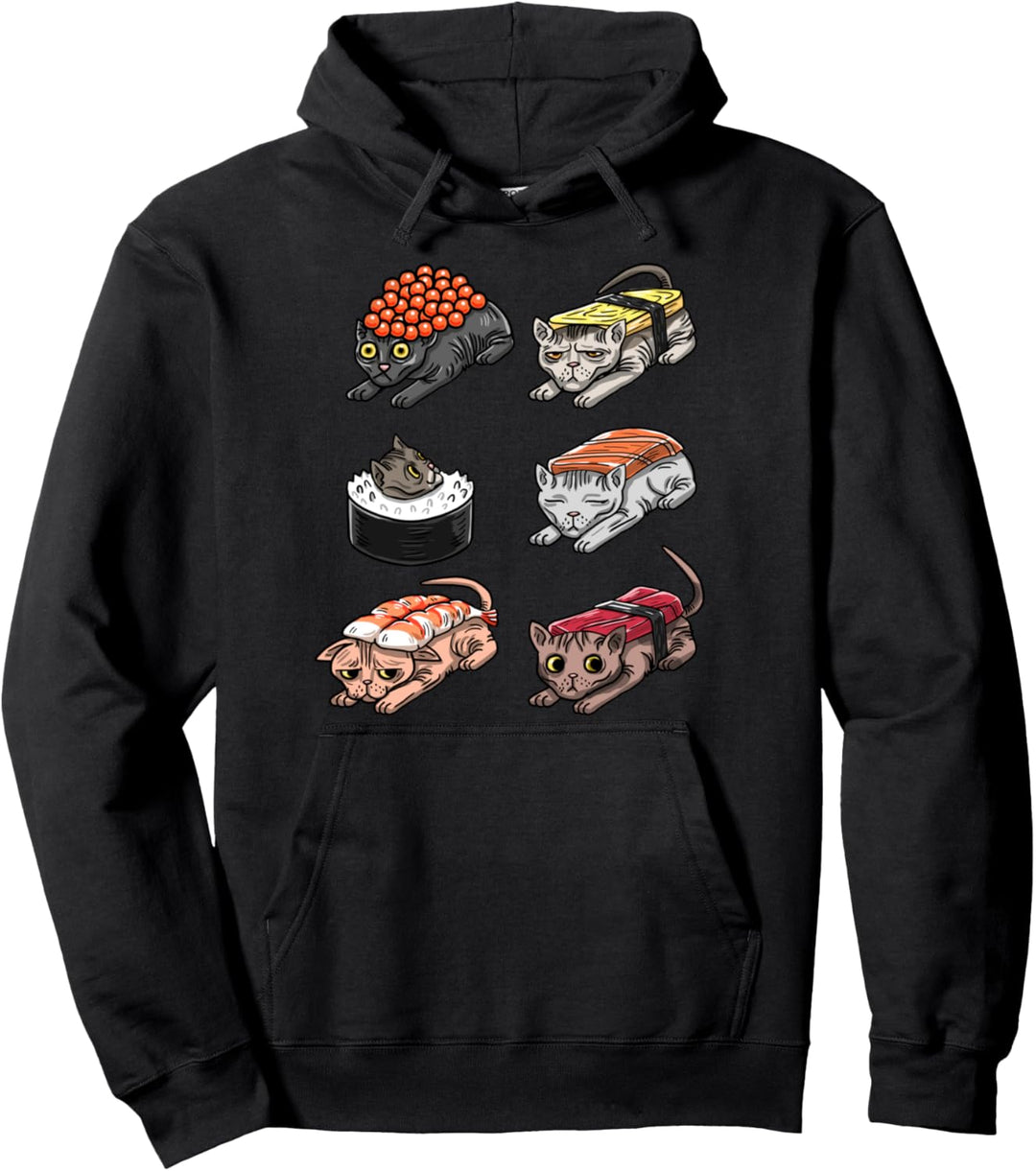 Sushi Sphynx Kitties Funny Feline Cats Kitten Lover Gift Pullover Hoodie