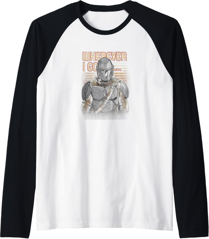 Star Wars: The Mandalorian Wherever I Go Gradient Lines Raglan