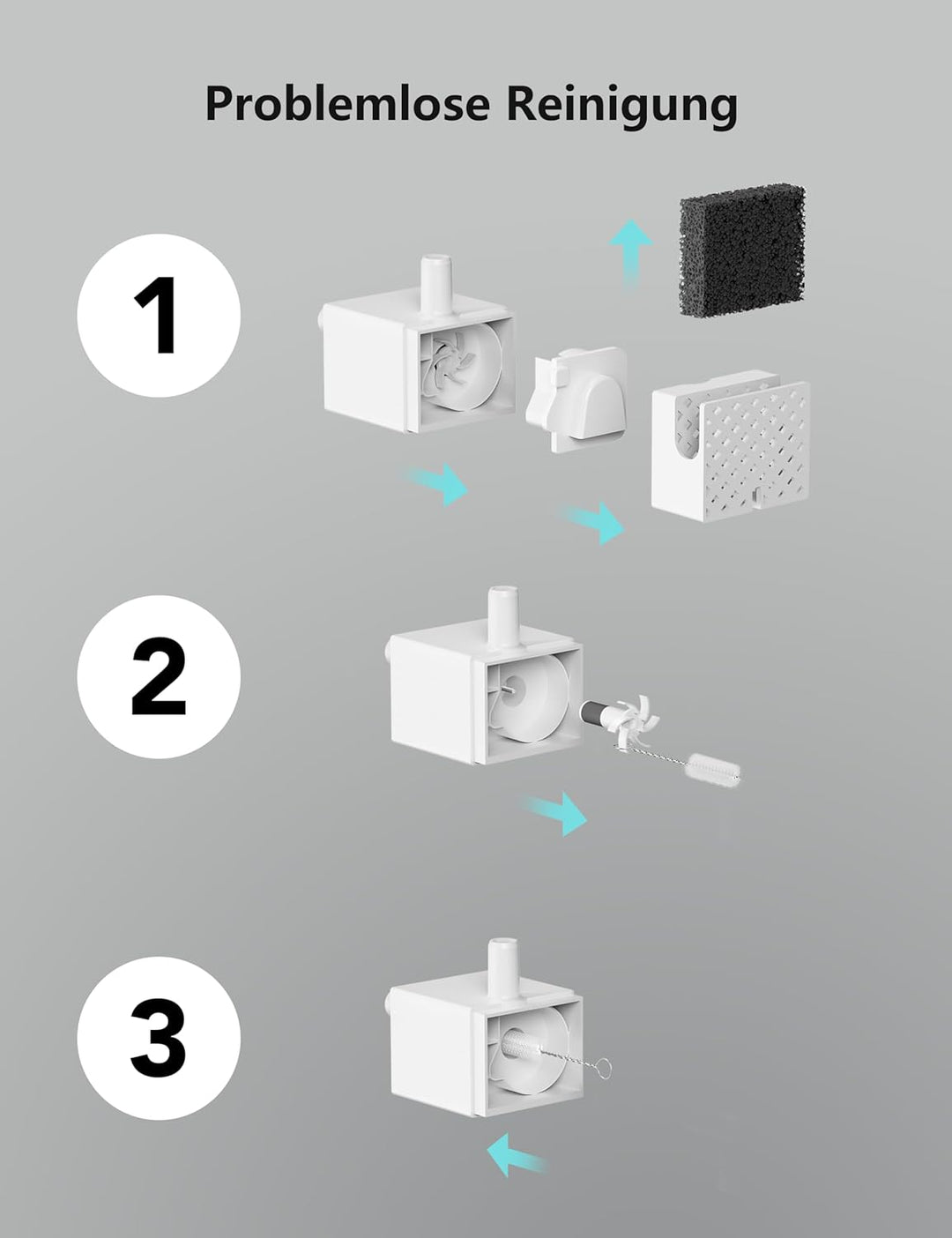 PETLIBRO Katzenbrunnen mit kabelloser Pumpe 2,5 l/84 oz Trinkbrunnen für Katze BPA-frei (Weiss - Nur