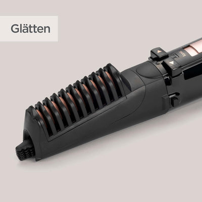 BaByliss rotierende Warmluftbürste mit 1000 Watt und 4 Aufsätzen zum Trocknen, Glätten, Formen und f