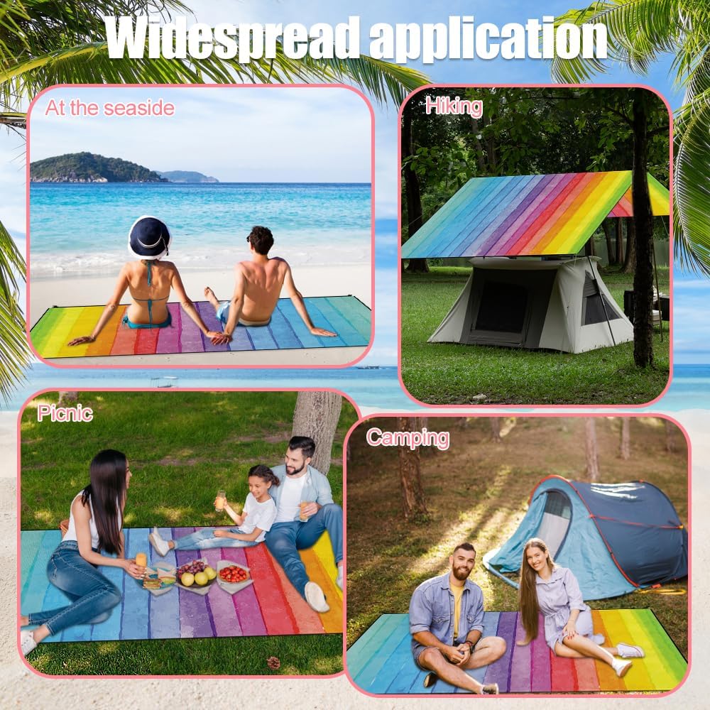 Stranddecke sandfrei, Extra gross 180 cm x 220 cm (Regenbogene-A) Regenbogene-a 180 x 220 cm (2-4 Pe
