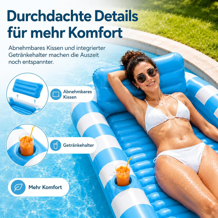 Luftmatratze Pool Erwachsene,Aufblasbar Schwimmmatratze mit Eingebautem Sprinkler,Pool Aufblasbares