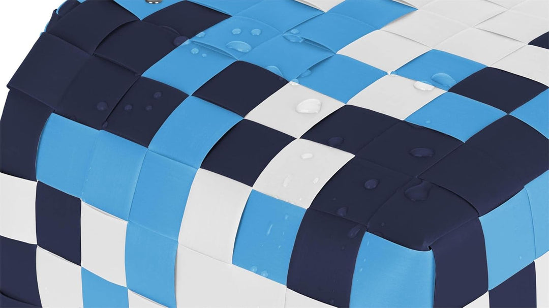 normani Einkaufskorb Shopper geflochten aus Kunststoff - robuster Strandkorb aus wasserabweisendem M