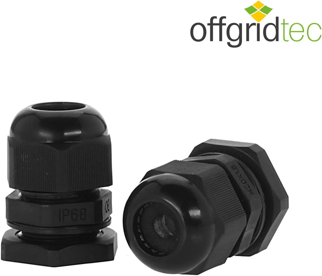 Offgridtec© Dachdurchführung 2-Fach Schwarz für Kabelaussendurchmesser 3-12mm für Wohnmobil Caravan