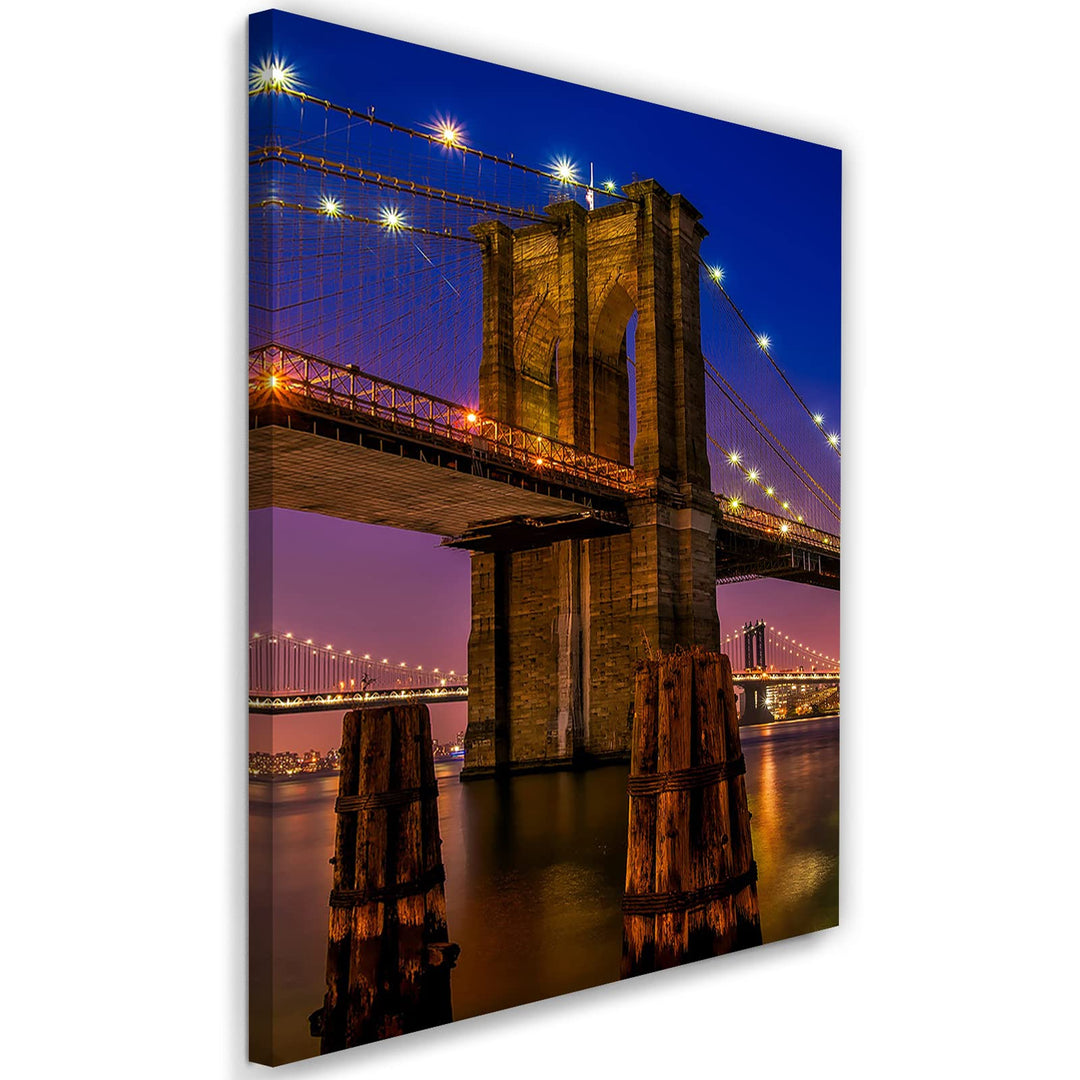 Feeby Vlies Leinwandbild New York USA Big Apple NYC 60x90 cm Druckbild Wandbild Wanddekoration Deko