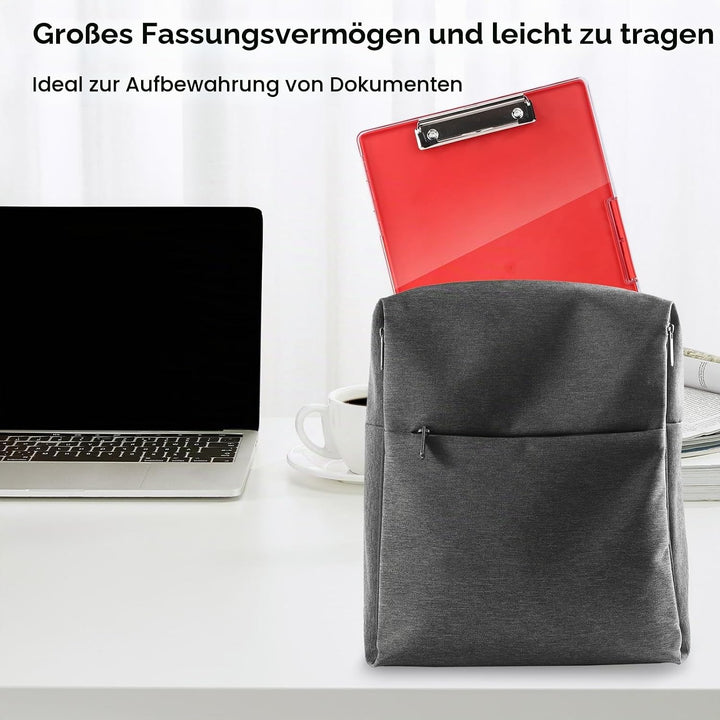 FRETONBA Klemmbrett a4 mit Aufbewahrungsfach, Rot Kunststoff-Klemmbrett, Leichtes Zwischenablage, Tr