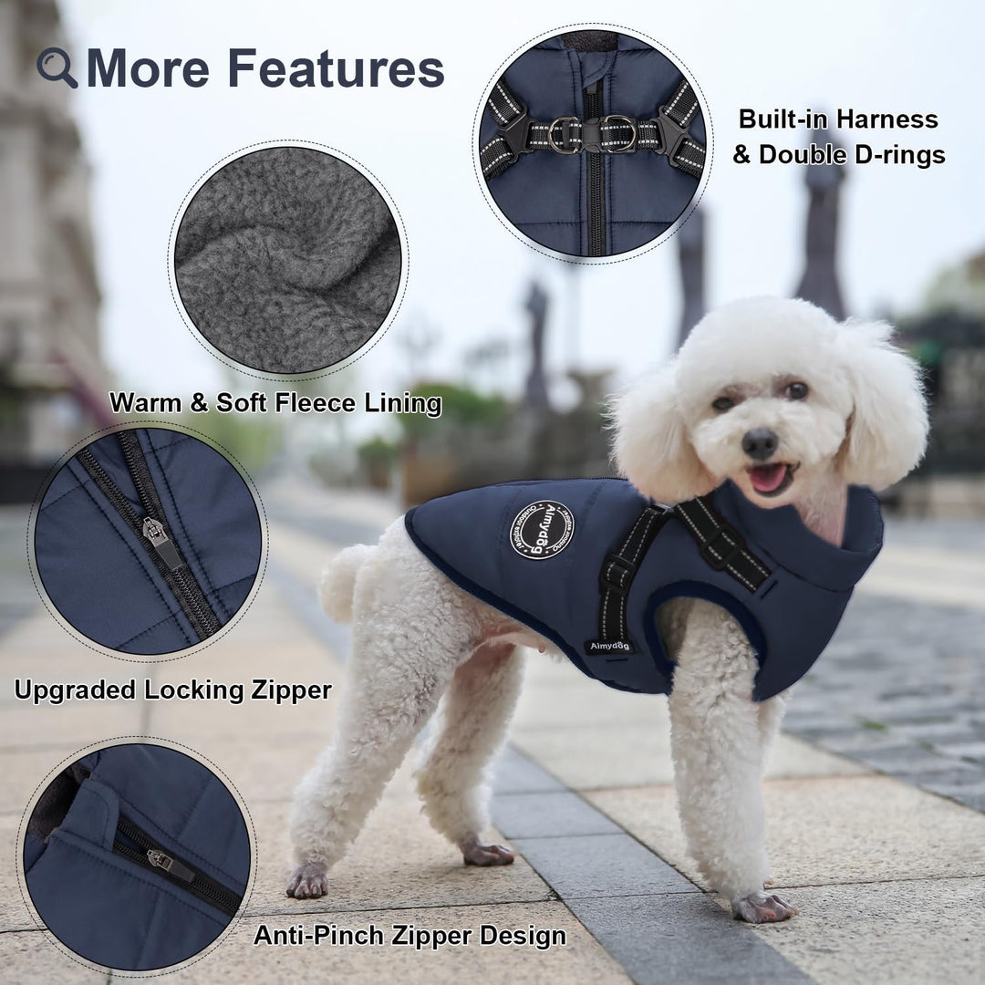 Hundemantel Winter, Wärme Hundejacke Mit Brustgurt Gurt Winddichte mit bauchschutz, Haustier Outdoor