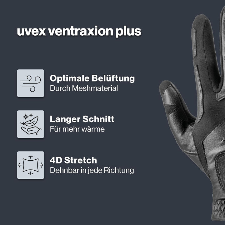 Uvex Ventraxion Plus Reithandschuhe 9-10 Schwarz, 9-10 Schwarz