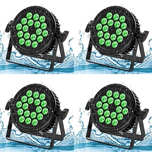 HOLDLAMP 4 PCS 180W IP65 LED Par Scheinwerfer Outdoor, RGBW 18 LED Bühnenlicht Wasserdicht mit Kabel