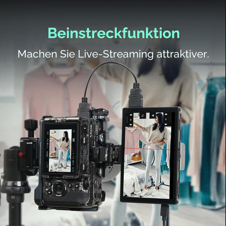 Portkeys PL5 Kamera Field Monitor 5,4 Zoll Touchscreen 3D LUT USB3.0 360° einstellbare Farbe 1920x10