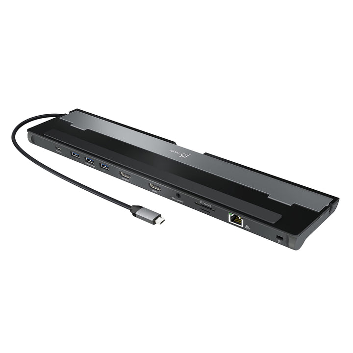 j5create USB-C Dockingstation (10-in-1)- 4K und 1080p HDMI Anzeigen, 5Gbps USB-A x3, SD Kartenleser,