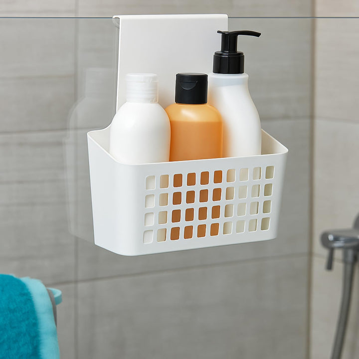 com-four® 2X Hängekorb, robuste Aufbewahrungsbox aus Kunststoff, Organizer für Küche, Bad und Kleide