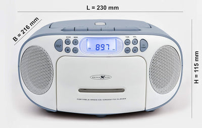 Reflexion CD-Player mit Kassette und DAB-Radio für Netz- und Batteriebetrieb (PLL UKW-Radio, DAB+, L