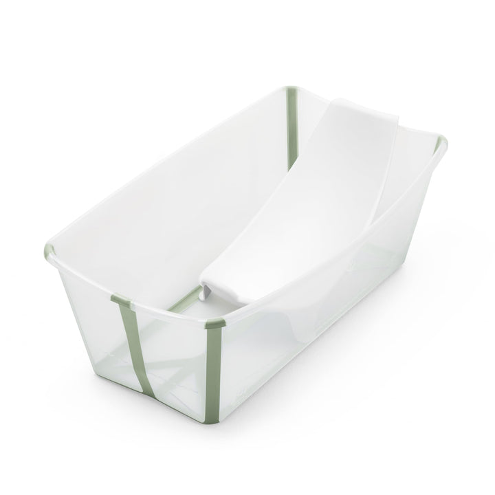 Stokke Flexi Bath (Transparent Green) mit Newborn Support - Robust & einfach zu verstauen - Bequem f