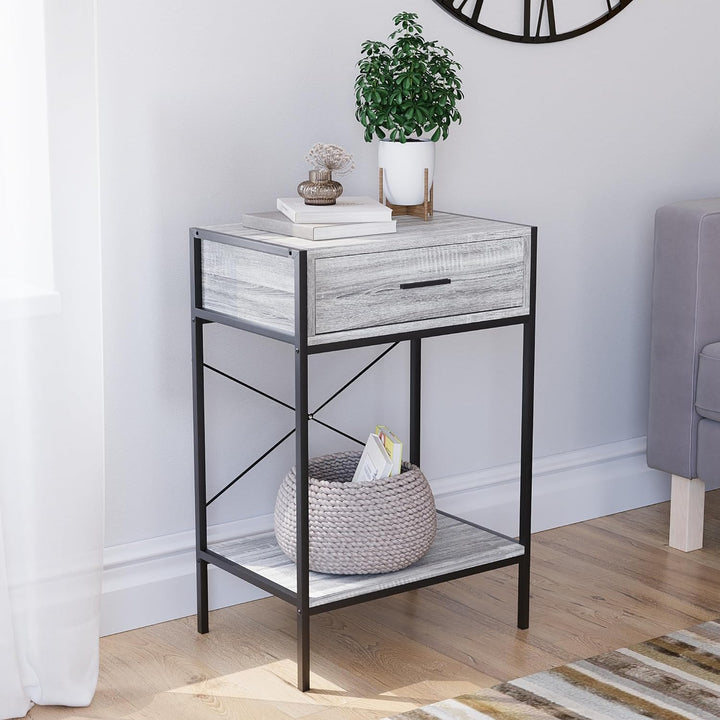 Vida Designs Brooklyn Konsolentische, Holz, Grau, 1 Drawer Grau 1 Drawer, Grau 1 Drawer