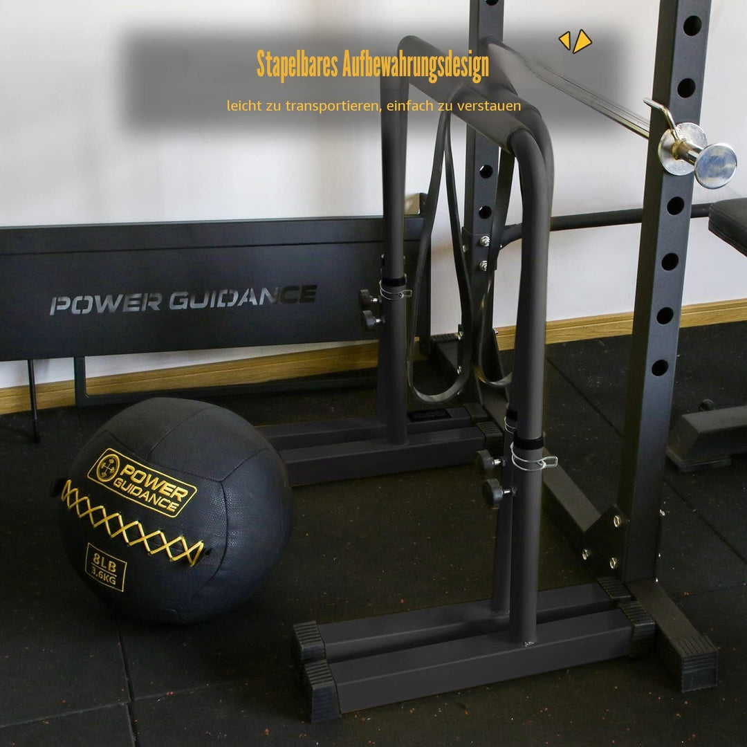 POWER GUIDANCE Dip Barren Dip Bar Quadratische breite Stützfüsse Einstellbare Höhe 77cm 84cm 91cm 98