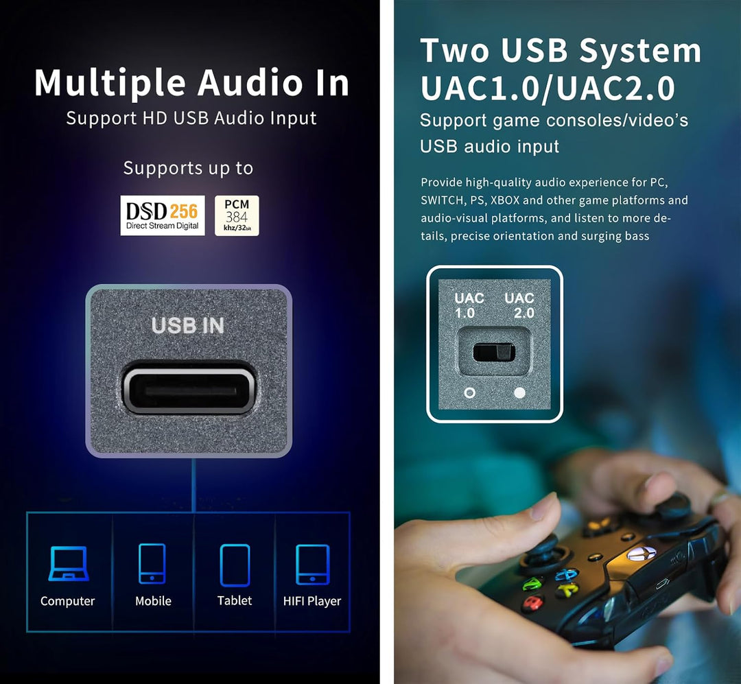 xDuoo XD05 PLUS2 Tragbarer DAC Kopfhörerverstärker - 1200mw Ausgangsleistung Bluetooth 5.1 USB-Unter