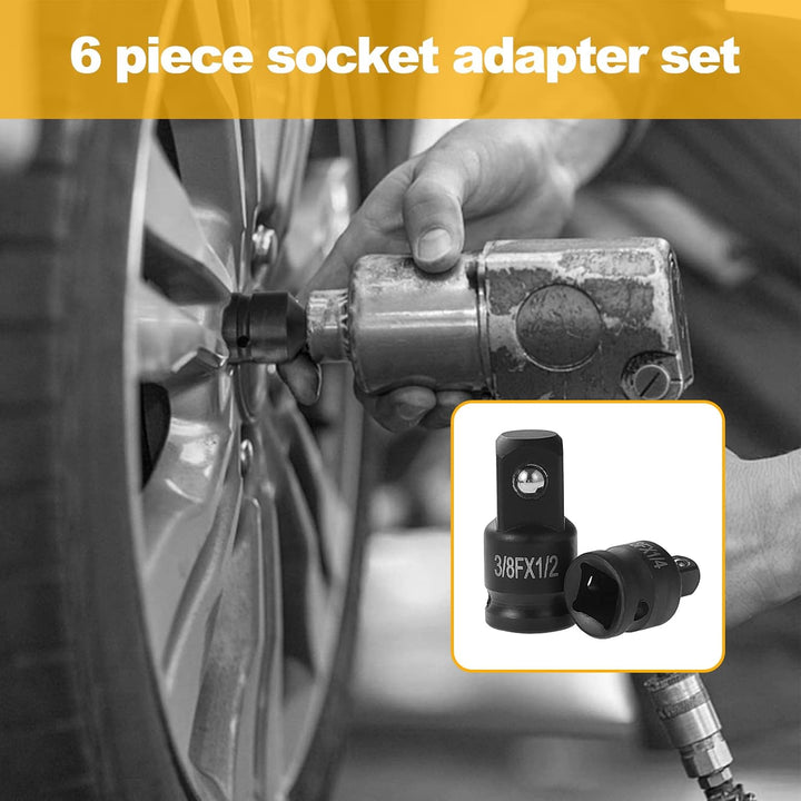 6 Stück Kraft Adapter Satz Schlagschrauber Adapter, Schlagschrauber Adapter,Steckschlüssel Konverter