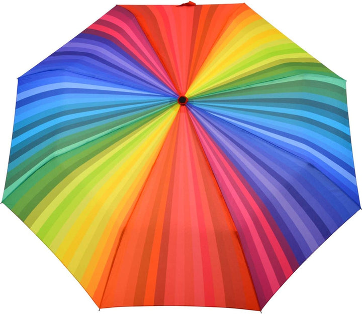iX-brella Trekking XL Taschenschirm Rainbow 115 cm gross mit Umhängetasche Regenbogen, Regenbogen