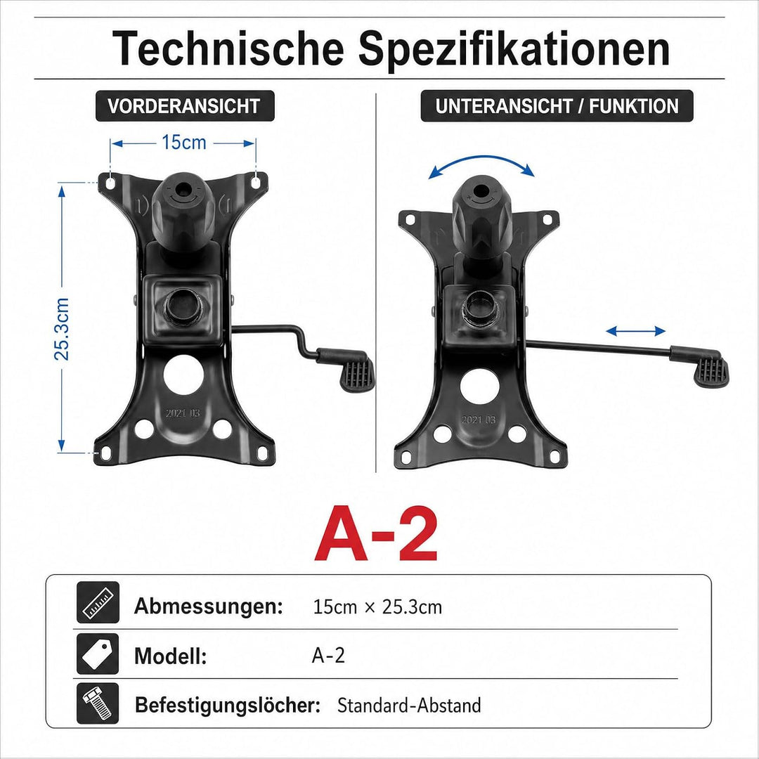 Metall Sitz Mechanik Bodenplatte Platte Sitzmechanik Wippfunktion HöHenverstellung FüR BüRostuhl Loc