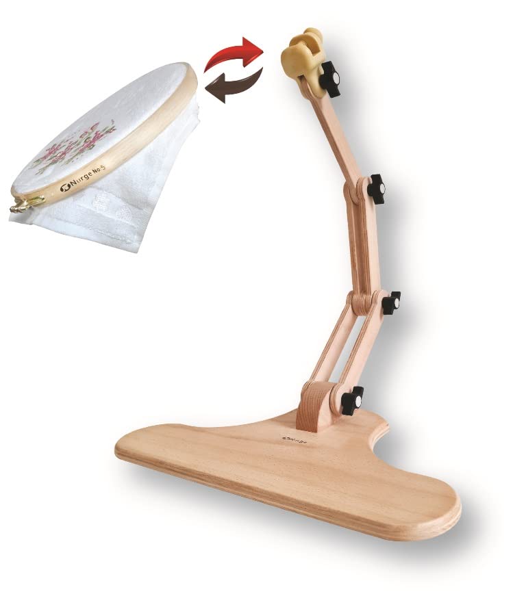 Nurge Verstellbarer Stickerei Tischständer Kreuzstich Hoop Ständer Stickrahmen Halter Handpoliert Na