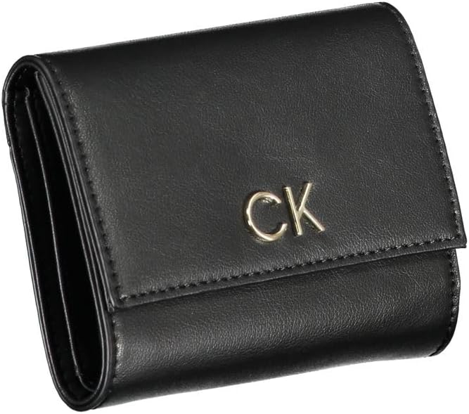 Calvin Klein Damen Portemonnaie Re-Lock Trifold mit Münzfach, Schwarz (Ck Black), Onesize