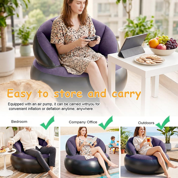 Aufblasbares Sofa, Wasserdichtes Luftsofa Aufblasbares, Aufblasbarer Sessel, Sessel, Sofa und Couch