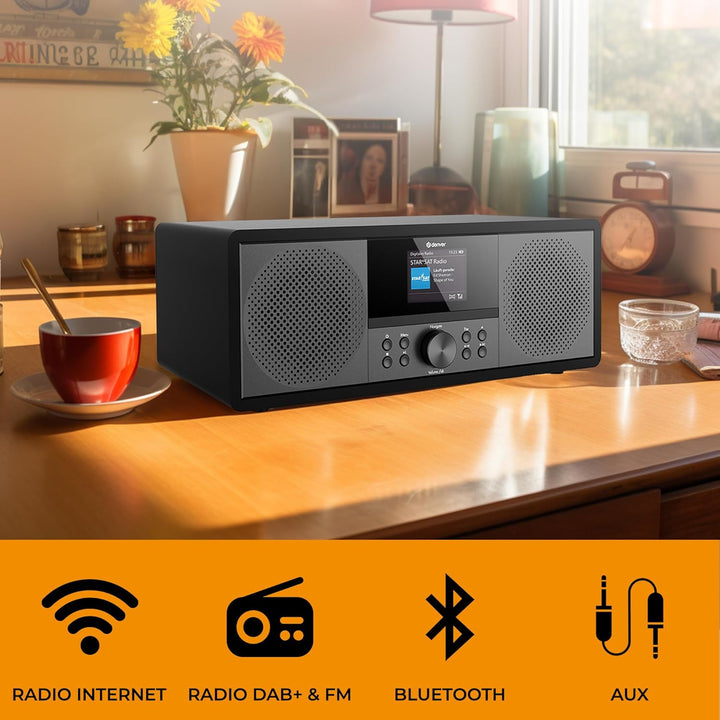 Denver MIR-270B Internet CD-Radio Internet, DAB+, UKW AUX, Bluetooth®, CD, Internetradio, UKW, schwa