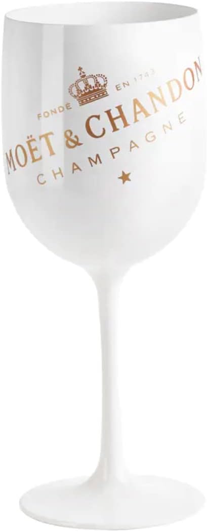 2X Moet & Chandon Ice Imperial Champagner-Glas aus Acryl Champagner Gläser-Set in weiss Weinglas Sek