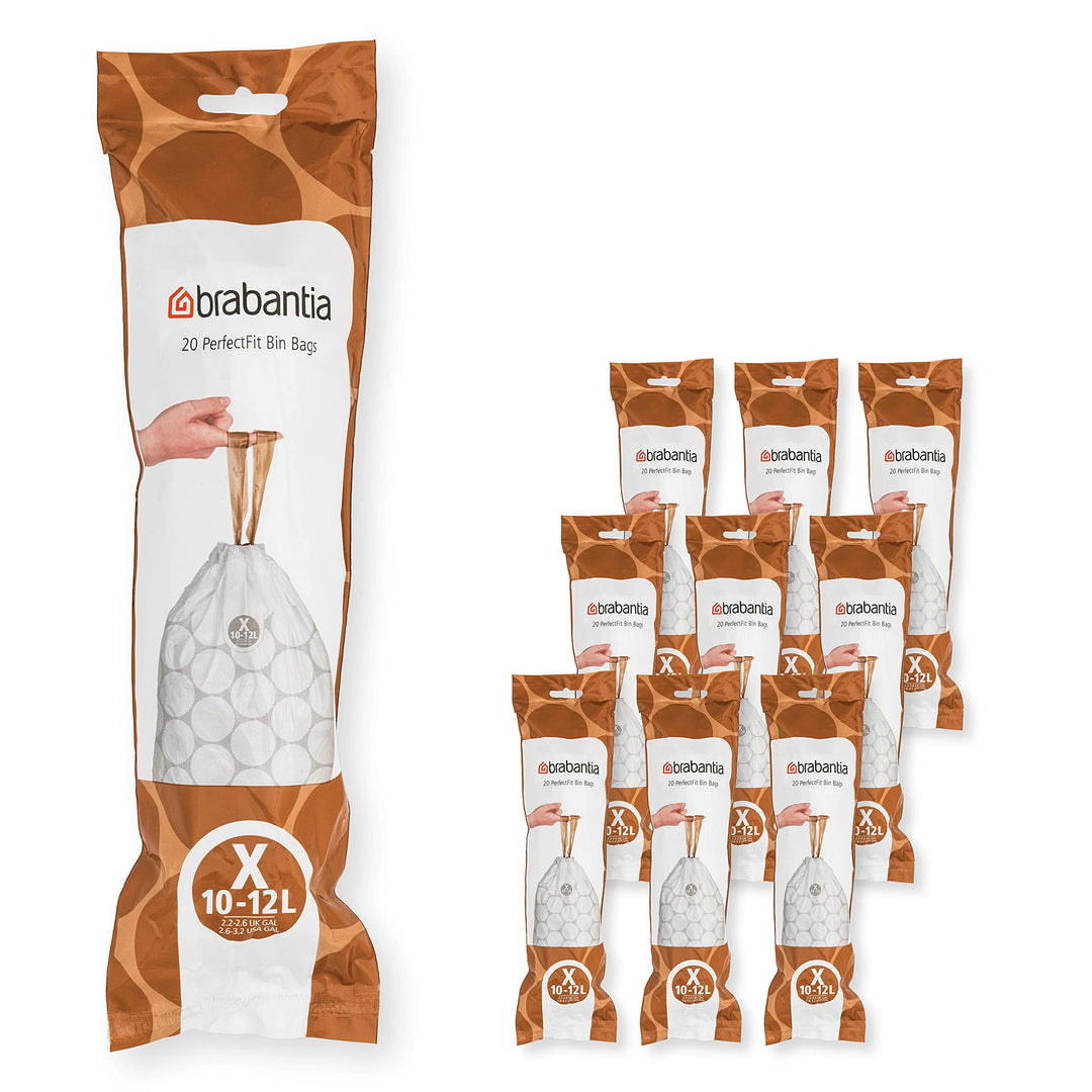 Brabantia Müllbeutel, Weiss, 200 Bags Weiss - Code X 200 stück (1er Pack), Weiss - Code X 200 stück