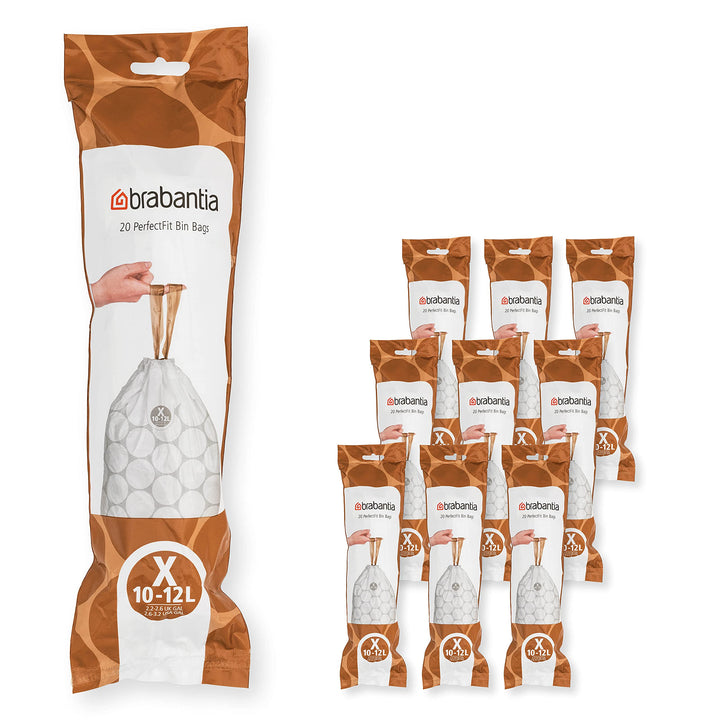 Brabantia Müllbeutel, Weiss, 200 Bags Weiss - Code X 200 stück (1er Pack), Weiss - Code X 200 stück