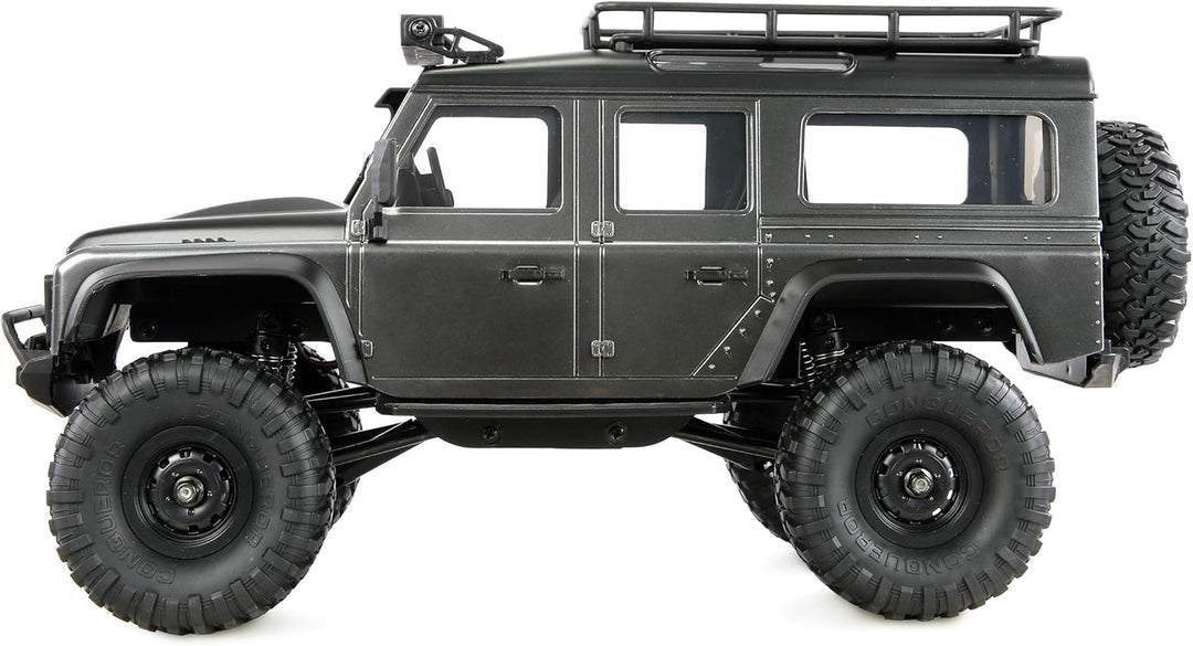 Amewi AMXRock Mini-D90 Scale Crawler 4WD 1:16 RTR grau inkl. Fernsteuerung, Akku, Ladekabel