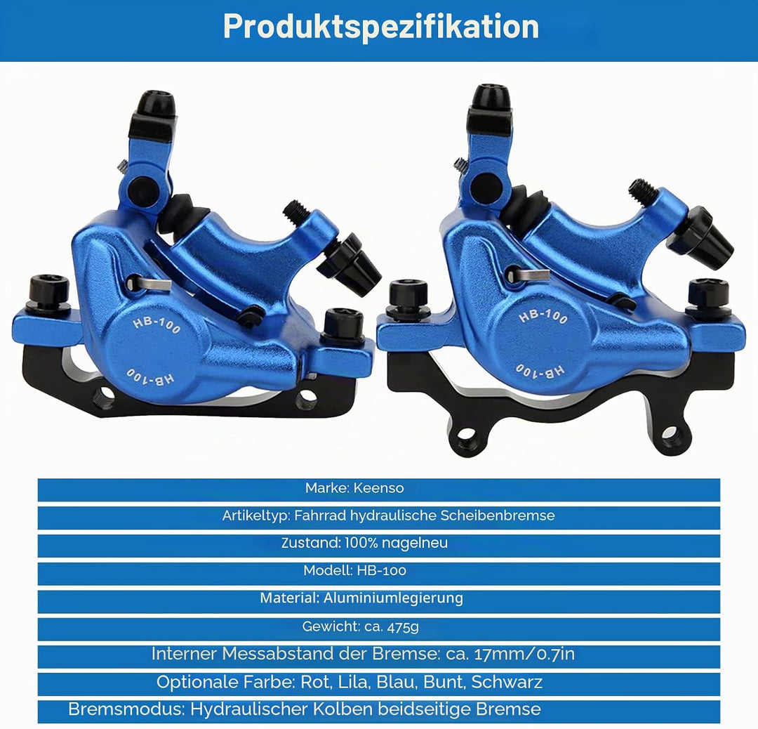 Fahrrad Hydraulische Scheibenbremse Set, HB-100 Mountainbike Aluminiumlegierung vorne und hinten Hyd