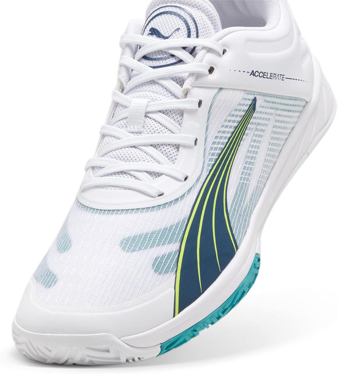 PUMA Beschleunigt Den Turbo Unisex Hallenturnschuh 38 EU Puma White Ocean Tropic Lime Squeeze, 38 EU