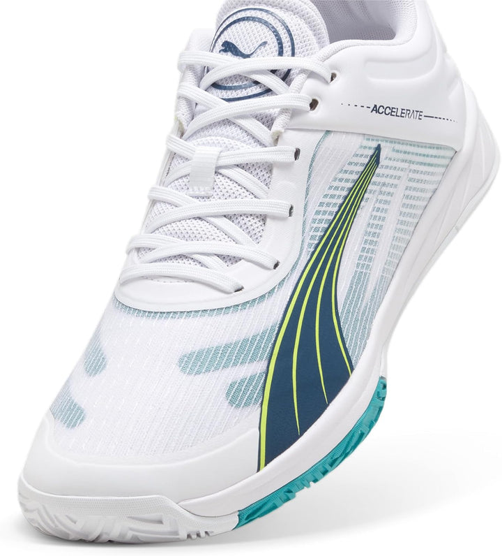 PUMA Beschleunigt Den Turbo Unisex Hallenturnschuh 38 EU Puma White Ocean Tropic Lime Squeeze, 38 EU