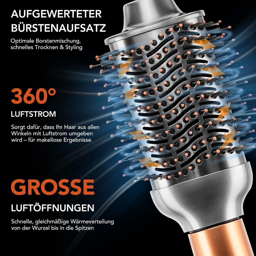 Grosse runde Volumenbürste für Dyson Airwrap, Kompatibel mit HS01/HS05/HS08 | Ovale Titan-Volumenbür