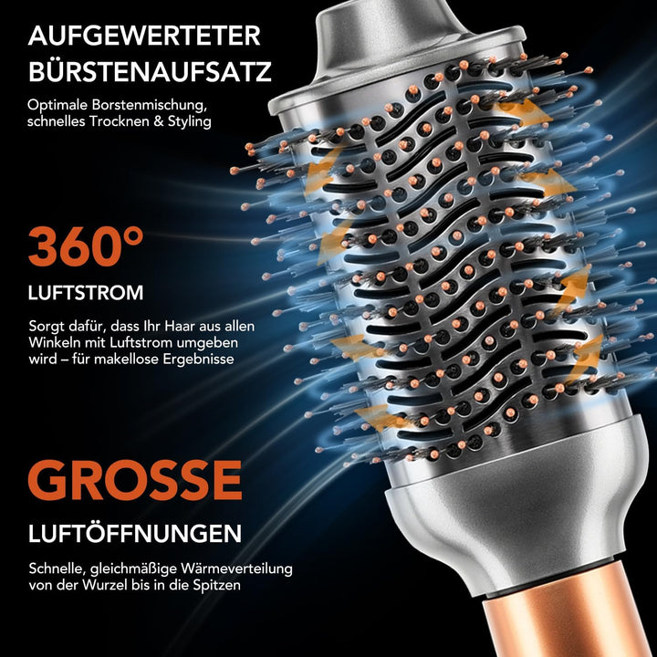 Grosse runde Volumenbürste für Dyson Airwrap, Kompatibel mit HS01/HS05/HS08 | Ovale Titan-Volumenbür