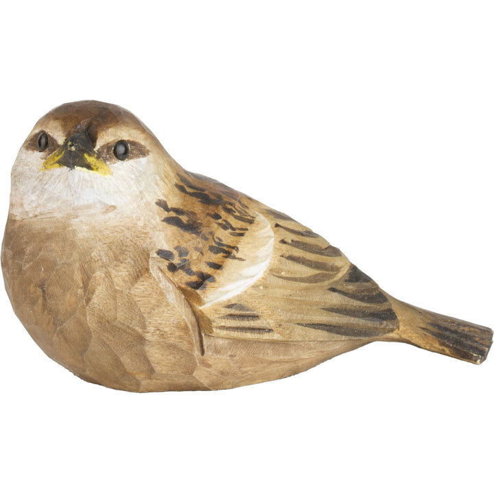 WILDLIFEGARDEN WG429 DecoBird Spatzen-Küken - Handgeschnitzter Dekorative Vogel aus Holz - Kleine Eu