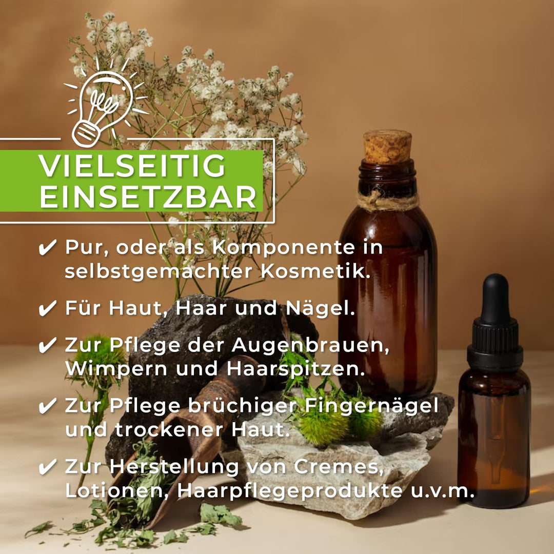 GreatVita Rizinusöl - 100 Procent reines kaltgepresstes Öl, nativ Ph. Eur., 3 x 1000 ml, Wimpern Ser