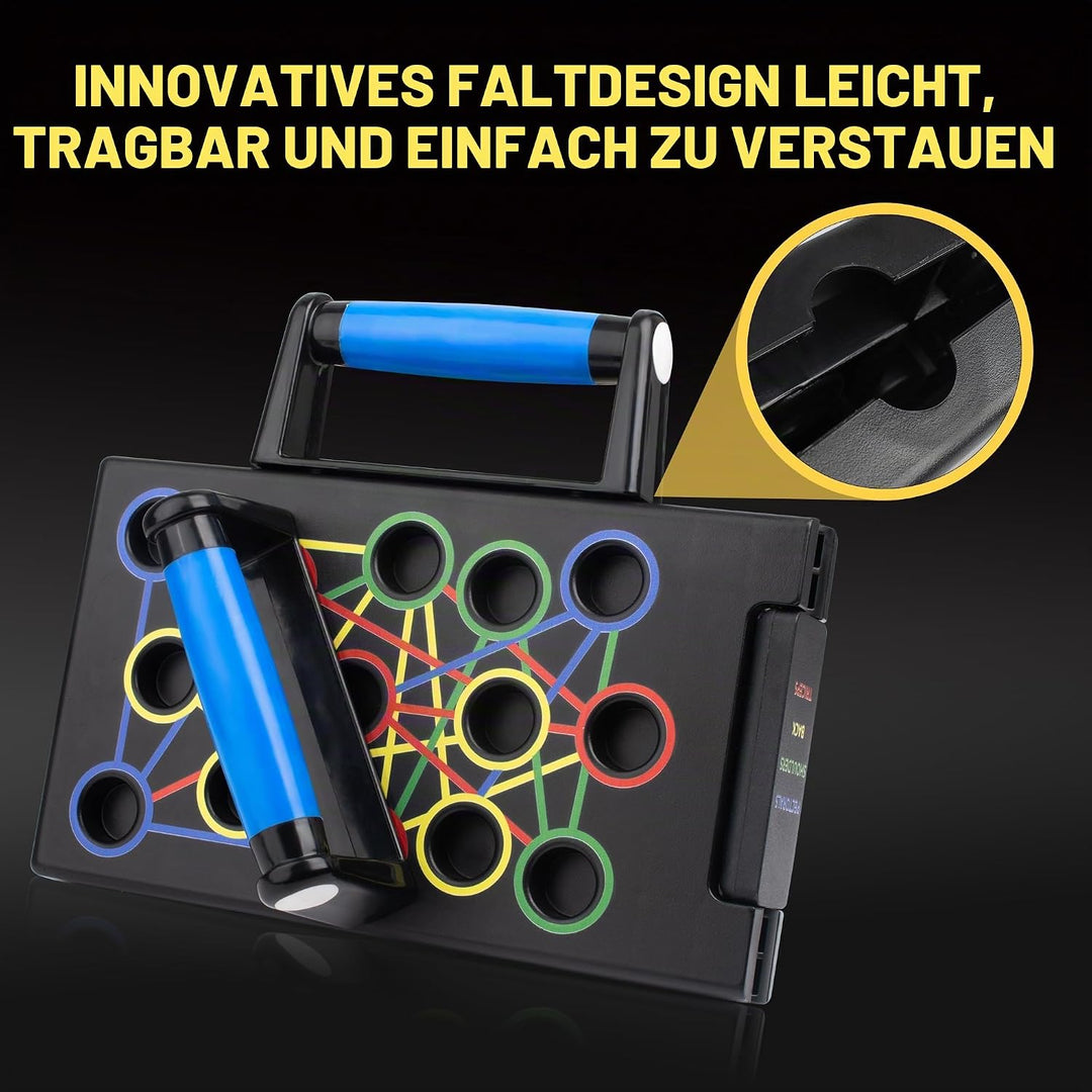 Liegestützbrett, 24 IN 1 Multifunktionales Faltbares Tragbares Fitness-Workout Liegestützgerät, Lieg